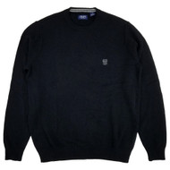 Chaps Mens Solid Black Long Sleeve Classic-Fit Crewneck Sweater