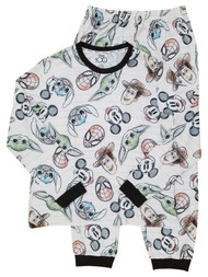 Disney 100 Mens 2-Piece White Character Print Long Sleeve Family Pajama Set