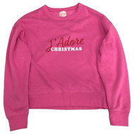 Womens Pink I Adore Christmas Sweat Shirt Sweatshirt Top