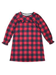 Toddler Girls Red & Black Buffalo Plaid Long Sleeve Holiday Nightgown