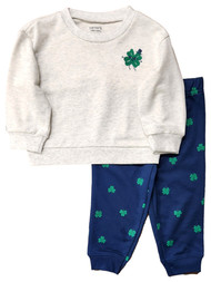 Infant & Toddler Boys Gray & Navy Outfit St Patricks Sweatshirt & Pants