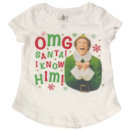 Girls White Short Sleeve Elf Movie Christmas Holiday T-Shirt X-Small (4-5)