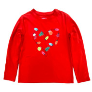 Cat & Jack Girls Red Long Sleeve Christmas Lights T-Shirt