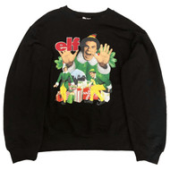 Womens Jrs Black Buddy the Elf Christmas Holiday Sweatshirt Medium