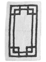 Fieldcrest Luxury Accent Bath Rug 20x34 White with Charcoal Gray Border