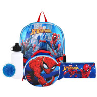 Marvel Spider-Man Kids Backpack & Lunch Bag 5 Piece Set, Spiderman