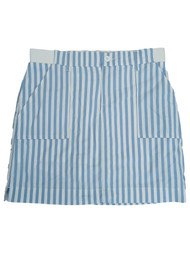 Lee Womens Blue & White Striped Comfort Waist Band Skort Skirt