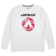 Airwalk Mens White Long Sleeve Classic Fit Crew Neck T-Shirt