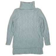 Womens Lumpy Pale Blue Green Knit Cowl Neck Pull-Over Sweater