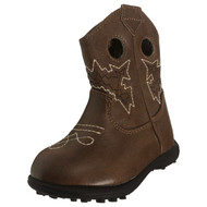 Infant & Toddler Girls Brown Stitched Zip Side Cowboy Boots