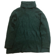 Womens Lightweight Ribbed Green Cowl Neck Pull-Over Sweater XXL