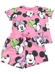 Disney Infant Girls Pink Minnie Mouse Baby Outfit Shorts & Top Set 12M