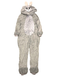 Womens Plush Gray Llama Hoodie Pajamas Blanket Sleeper Union Suit XXL