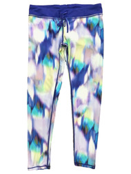 Reebok Womens Blue & Green Tie Dye Swim Leggings Bottoms Swimming Pants