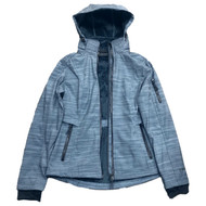 Womens Plush Lined Blue Sage Heather Winter Coat Lightweight Ski Jacket