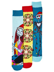 Bioworld Adult Mens 3 Pair Crew Socks Set Nightmare Before Christmas