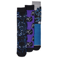 Bioworld Adult Mens 3 Pair Black Panther Super Hero Crew Socks Set