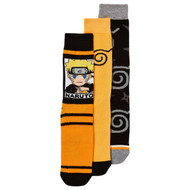 Bioworld Adult Mens 3 Pair Naruto Anime Socks Set