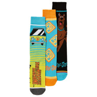 Bioworld Adult Mens 3 Pair Scooby Doo Mystery Machine Crew Socks Set