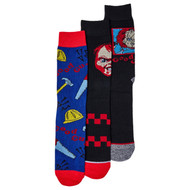 Bioworld Adult Mens 3 Pair Horror Halloween Crew Socks Set Chucky