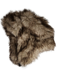 Womens Plush Fuzzy Brown Trapper Hat Cap