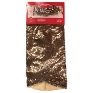 Reversible Rose Gold & Silver Flip Sequin Christmas Tree Skirt 42-54 in Diameter