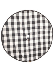 48 inch Black & White Buffalo Plaid Christmas Holiday Tree Skirt