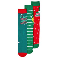 Bioworld Adult Mens 3 Pair Crew Socks Set Buddy Elf Movie Christmas Holiday