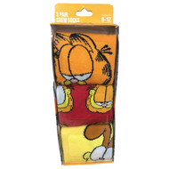 Bioworld Adult Mens 3 Pair Crew Socks Set Garfield Angry Cat