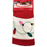 Colorful Christmas Lights Themed Holiday Tree Skirt 42-54 inch Diameter