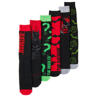 Bioworld Adult Mens 6 Pair Batman Casual Crew Socks
