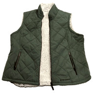 Womens Reversible Green & Gray Sherpa Aztec Print Quilted Winter Vest XX-Large