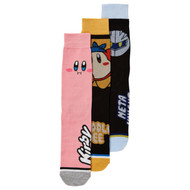 Bioworld Adult Mens 3 Pair Gamer Crew Socks Set Kirby