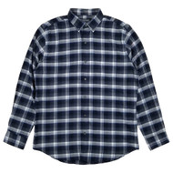 Van Heusen Mens Navy Black Plaid Regular Fit Long Sleeve Button-Down Shirt