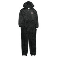 Juicy Couture Womens Black Velvet Hoodie Jumpsuit Coverall Outfit X-Large