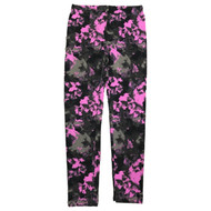 Girls Purple & Gray Space Tie Dye Leggings Stretch Pants