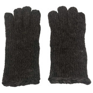 Womens Soft Dark Gray Wool Blend Knit Gloves