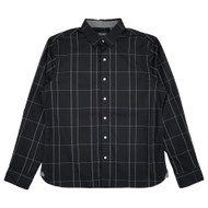 Van Heusen Mens Black Plaid Long Sleeve Slim Fit Button-Down Shirt