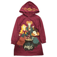 Girls Burgundy Hocus Pocus Hoodie Cosplay Dress