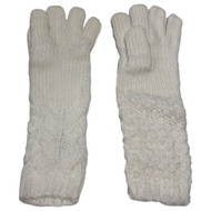Liz Claiborne Womens Long Soft Plush White Knit Winter Gloves