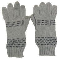 Simply Vera Wang Womens Gray & Silver Sparkle Stripe Knit Texting & Tech Gloves