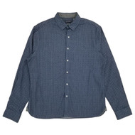 Van Heusen Mens Indigo Paisley Long Sleeve Slim Fit Button-Down Shirt