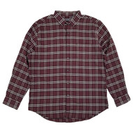 Van Heusen Mens Burgundy Plaid Long Sleeve Button-Down Shirt