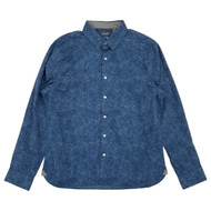 Van Heusen Mens Blue Rose Print Long Sleeve Slim Fit Button-Down Shirt