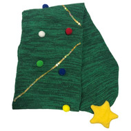 Womens Blingy Green Sequin Christmas Tree Winter Scarf 64 by 8 inches
