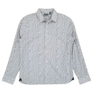 Van Heusen Mens Gray Mesh Print Long Sleeve Slim Fit Button-Down Shirt