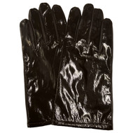 Womens Sleek Shiny Chocolate Brown Patent Leather Gloves Acrylic Lined
