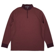 Van Heusen Mens Burgundy Long Sleeve High Neck Pique Quarter-Zip Pullover