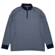 Van Heusen Mens Navy Blue Long Sleeve High Neck Pique Quarter-Zip Pullover