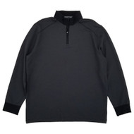 Van Heusen Mens Black Long Sleeve High Neck Pique Quarter-Zip Pullover